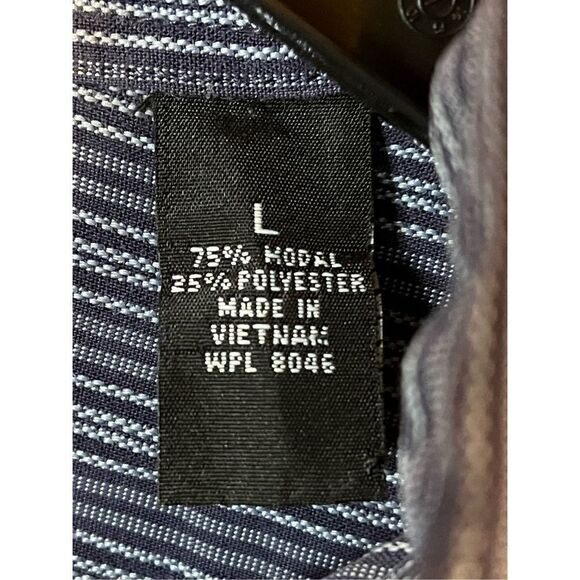 Alfani Button Up Shirt Men's Large Striped Long Sleeve (2683) - Picture 4 of 5